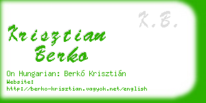 krisztian berko business card
